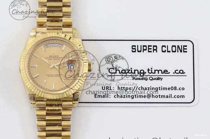 Bracelet YG 40mm Steel 904L 1:1 on YG TWF Dial Edition A2836 Best Crystal Date YG Day 0311